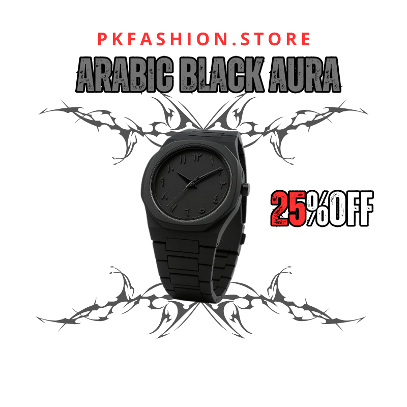 Arabic Aura Watch Best for Men & Boys - Black Color - Without Box Art # M247-B.Aur-90500WoB-001