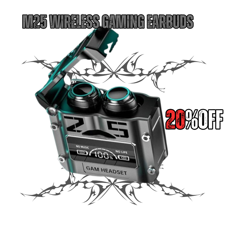 M25 Wireless Gaming Earbuds Black Noise Cancelling Bluetooth 5.0
